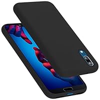 EbestStar Cover In Silicone TPU Per Huawei P20, Design Similpelle Nero, Morbida E Antiurto, Protezione Posteriore Con Bordi Avvolgenti
