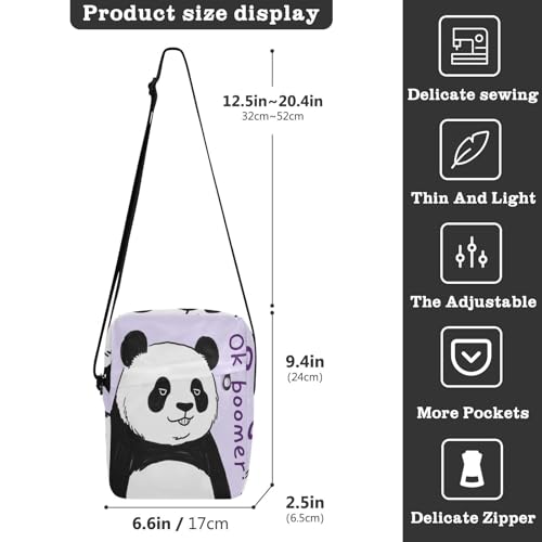 Ok Boomer Panda small messenger bag for men Small Crossbody Bags Womens Crossbody Purses Adjustable Strap for Travel Casual3