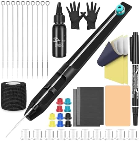 BAMTTOO Hank Poke Tattoo Kit Beginner Hand Home Tattoo Supply Kit...