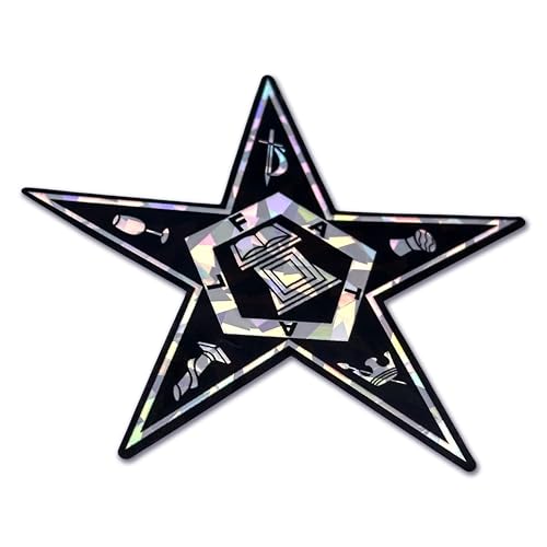 Image of Elektroplate Order of the Eastern Star Metallic Silver Reflective Decal Sticker (3.4 inch x 3.3 inch) | Premium Glossy All Weather for Car, Water Bottle, Laptop, Cooler, Phone & More | Made in the USA