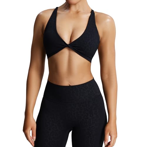 Image of Aoxjox Women's Workout Sports Bras Fitness Metamorph Sienna Twist Bra Yoga Crop Tank
