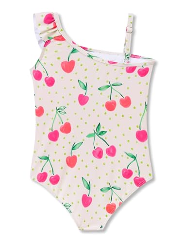 Image of Girls One Piece Swimsuits Adjustable Double Strap for Kids Palm Tree Print Toddler Bathing Suit Size 2T-10