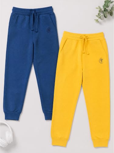 Image of KiddoPanti 100% Cotton Track Pants for Boys & Girls | Soft Single Jersey Fabric | Elastic Waist with Drawcord | Full Length with Rib Hem & Pockets | Joggers and Lowers for Kids