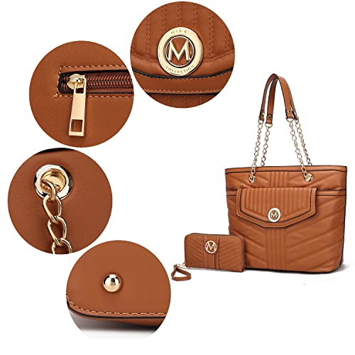 Image of MKF Collection Women Tote Bags Wristlet Wallet Large Designer Handbag Shoulder Bag Top-handle Big Satchel Hobo 2pcs Purse Set