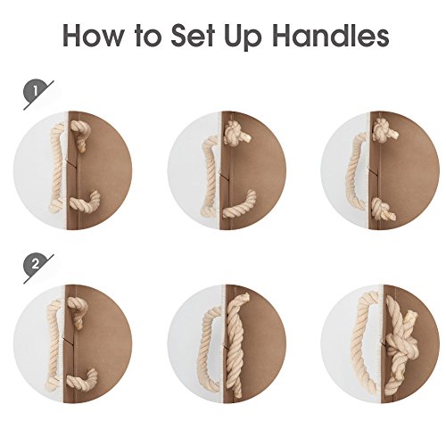 EZOWare 4 stuks katoenen opvouwbare opbergdozen, opbergmand met sterke handgrepen voor de organisatie van de kinderkamer… - Image 6