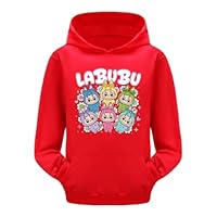 CHAOJIE Children's cute pattern hoodie, pullover sweatshirt for boys and girls, children's cartoon design (UK, Age, 4 Years, 5 Years, Regular, red)