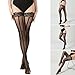 arzgul Lace Silicone Top Thigh High Stockings Elegant Antislip Design Women's Fashion Vertical Fishnets Over Knee Socks(Vertical stripes)