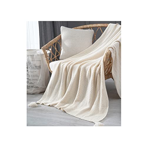 DB3NK ブランケット ひざ掛け 大判 北欧 かわいい おしゃれ マルチカバー ホワイト フリークロス フリンジ付き タオルケット ベッドカバー アイボリー ソファー ペット ニット 冷房対策 ソファーカバー オールシーズン インテリア 生地 北欧風イン