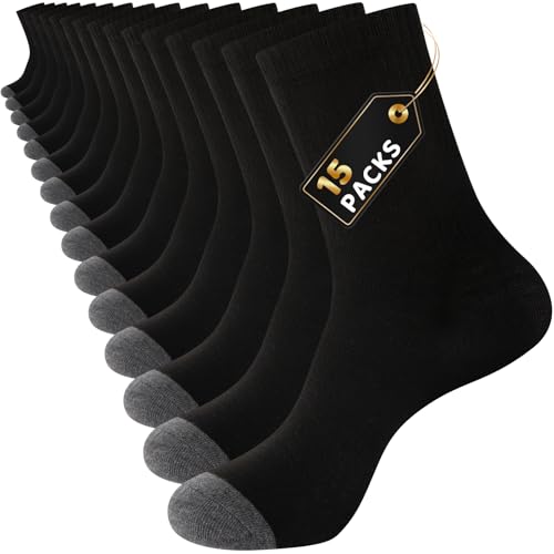 EverKnits 15 Pairs Thin Crew Socks