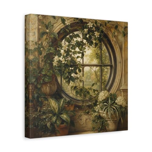 Toile vintage fleurs vert et or pour créer une ambiance cocooning et relaxante dans le salon
