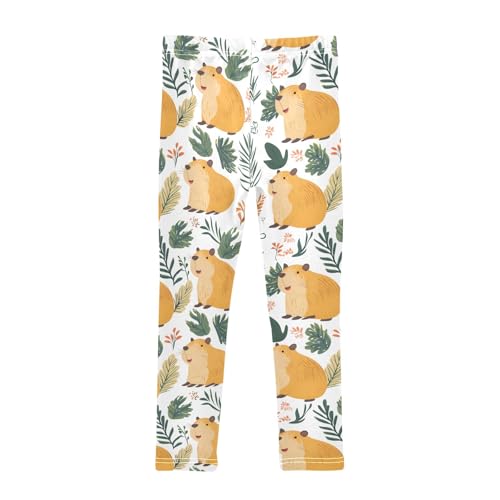 Funny Cartoon Capybaras C Girls Leggings Athletic Pants Tights Stretch Bottom2