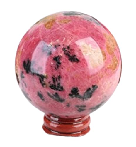 Rhodonite sphère de divination 60mm avec socle cristal fengshui