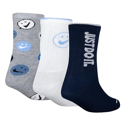 Nike Little Girls Lightweight Crew Socks 3 Pack (O(BN0816-042)/W, 5-7 Years)2