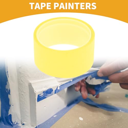 Image of 4 Pcs 0.6cm /1.5cm /2.5cm /5cm /0.2cm x 10m Universal Painters Tape - DIY Car Auto Paint for Masking Tape No Residue - Crepe Paper Yellow
