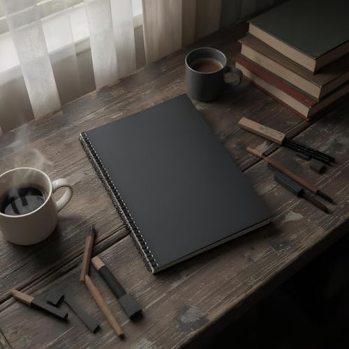 Fark Tanıtım Çizgili Spiralli Not Defteri, A4 Boyut (21x29,7 cm), 60 Yaprak, 90gr. Ivory Kağıt, Ofis İçin İdeal (Siyah Kapak) - Görsel 4