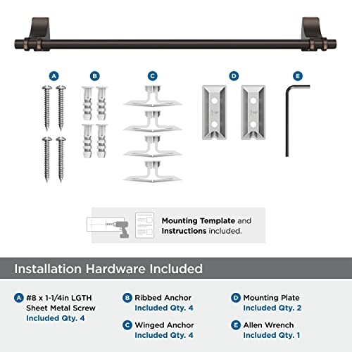 Amerock Bh36053Orb | Oil Rubbed Bronze Towel Bar | 18 In (457 Mm) Towel Rack | Davenport | Bathroom Towel Holder | Bathroom Hardware | Bath Accessories #TOP6