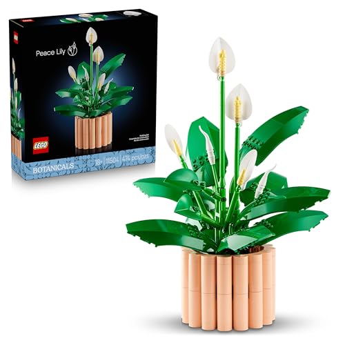LEGO Botanicals Spatifillo - Set per Adulti di Piante Artificiali con Vaso - con Fiori Bianchi Finti e Boccioli - Decorazione di Casa o per la Camera da Letto - Idea Regalo Fai da Te per Donne - 11504