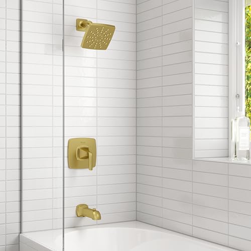 Pfister Bruxie Tub & Shower Trim Kit, Valve and Cartridge Included, 1-Handle, Brushed Gold Finish, 8P8WS2BIESBG by Pfister - Image 7