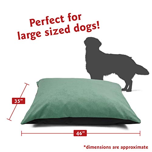 Image of Majestic Pet Azure Comfort Dog Bed Washable, Non-Slip Large Rectangle 46 x 35 Inch Breed Dog Kennel Crate Pillow Bed - Villa Azure