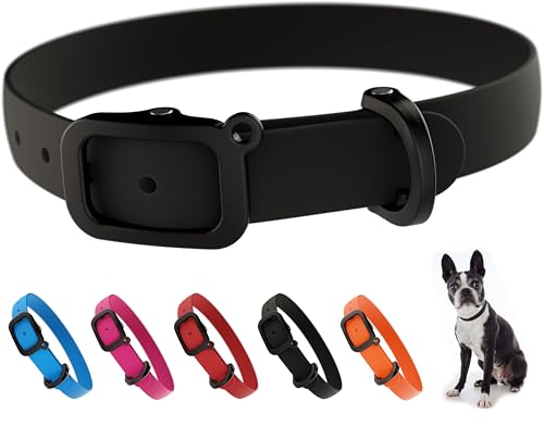Waterproof Dog Collar - Durable, Comfortable and Adjustable Outdoor Dog Collar with Wear Resistant Buckle and ID Tag Ring for Puppies and XSmall Dogs by Nuvuq (Black, XSmall)