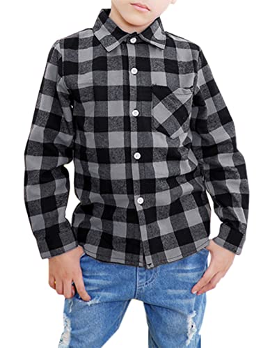 Image of Betusline Boy and Men Button Down Plaid Shirt | Soft,Breathable and Comfortable Fabric