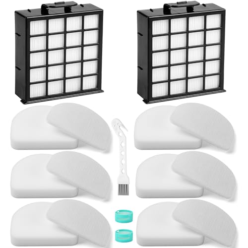 AZ4002 AZ4000 AZ4002W HEPA Filter Replacement Compatible with Shark POWERDETECT Upright Vacuum Cleaner and Shark Powered Lift-Away Heavy Duty Vacuum Suction 6 Foam 6 Felt 2 HEPA 2 Odor Cartridge