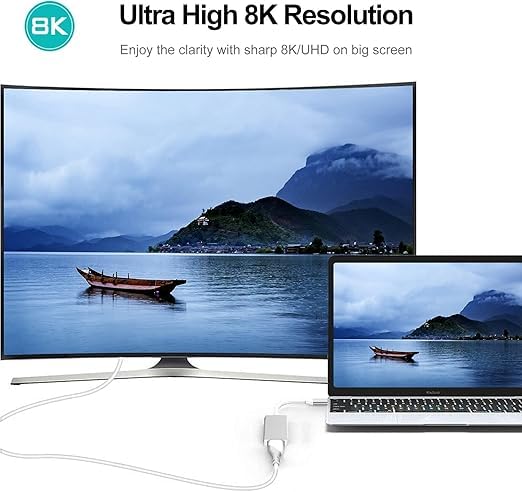 Image of BLACK CROWN USB Type C to DisplayPort DP Video Adapter Cable Compatible for Mak Book Air Pro Laptop Phone Pad Pro Galaxy Del l H P S urface