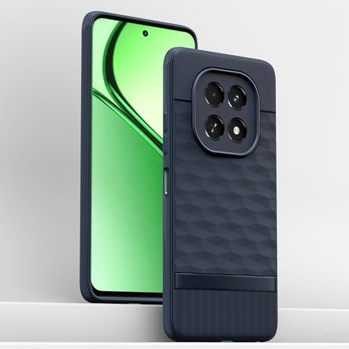 Image of Pikkme Back Cover for Realme C63 5G Camera Protection 3D Hexa Cube Design Silicone Protective Bumper Case (Blue)