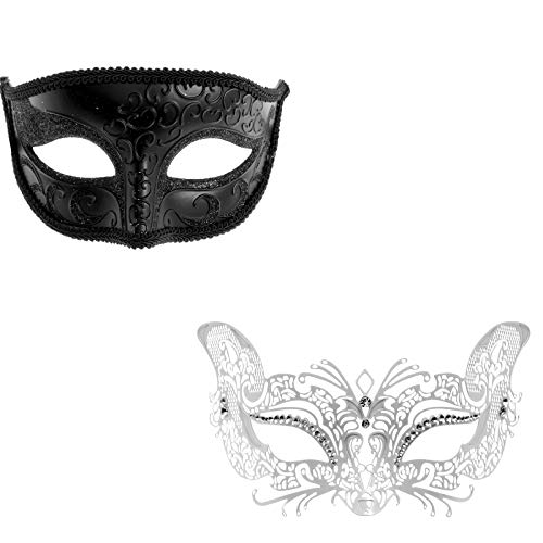 Ilovemasks black glitter eye mask & white sexy fox …