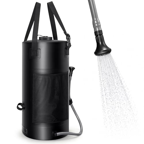 SPACEREST Solar Shower Bag 5 Gal/20L Solar Heating Camping Shower Bag On-Off Switchable Shower Head Portable Shower with Thick Tarpaulin for Camping Surfing Outdoor Traveling No Tear & Leak
