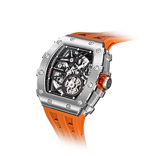 Image of TSAR BOMBA Mens Luxury Watch Automatic Watches for Men 50M Waterproof Japanese Mechanical Movement Tonneau Stainless Steel Case Sapphire Glass Big Face Cool Unique Fashion Gift Men