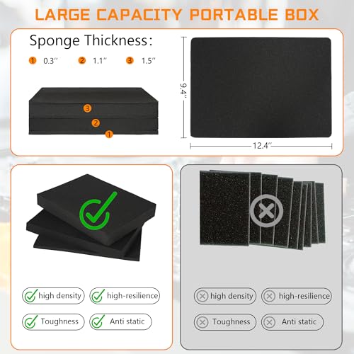 image for ITHWIU 13 Inch Aluminum Carrying Case 13 X 10 X 5.5 Inch Ideal for Mic
