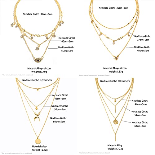 Colliers de perles vintage chaîne multicouche et éclats de cristal fin Gold 059 - 5