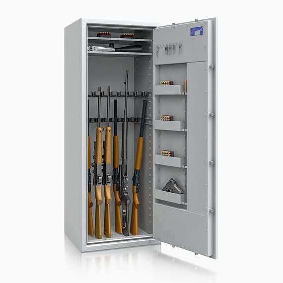 Waffenschrank Klasse 1 EN 1143-1 für 18 Langwaffen, Kurzwaffen & Munition | 1600x600x500mm (Doppelbartschloss mit 2 Schlüsseln)
