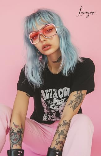 Y2k Wrap Around Sunglasses with Large Shield Shades, Big Metal Temple Retro 90s Style Futuristic Sunnies UV400 LA0422