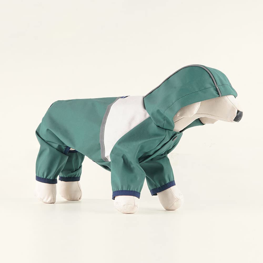 Chubasqueros Impermeables for Perros pequeños y medianos con Capucha, diseño de Cuatro Patas Correa Reflectante, Chaqueta Ligera(Red,M)