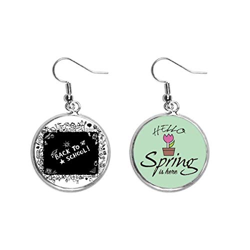 Pendientes de primavera colgantes con silueta de pizarra decorativa para graffiti escolar