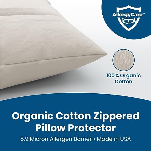 BARGOOSE-AllergyCare-Zippered-Organic-Cotton-Pillow-Protector-Woven-Barrier-Zippered-Pillow-Cover-Protects-Against-Pet-Dander-Dust-and-Other-Irritants-King-Natural