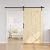 SmartStandard 48in x 84in Sliding Barn Wood Door Pre-Drilled Ready to Assemble, DIY Unfinished Solid Spruce Wood Panelled Slab, Interior Single Door Only, Natural, K-Frame (Fit 8FT Rail)