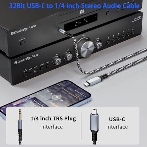 Câble USB C vers 6,35 mm DAC Realtek pour supprimer les grésillements de l'iPhone 15