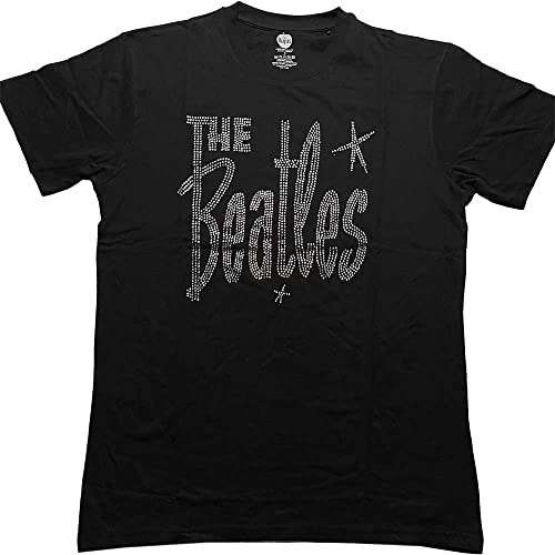 Rock Off The Beatles Diamante Retro Logo Officiel T-Shirt Hommes Unisexe - Les Beatles, Paul McCartney, John Lennon, RIngo Starr, George Harrison Rock Off The Beatles Diamante Retro Logo Officiel T-Shirt Hommes Unisexe