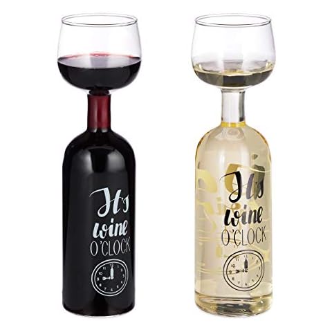 Relaxdays, transparent Weinflasche Glas, XL Weinglas mit Spruch, Fun Geschenk für Weinliebhaber, Weinflaschenglas 750 ml, (1er Pack) Cover