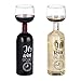 Relaxdays, transparent Weinflasche Glas, XL Weinglas mit Spruch, Fun Geschenk für Weinliebhaber, Weinflaschenglas 750 ml, (1er Pack)