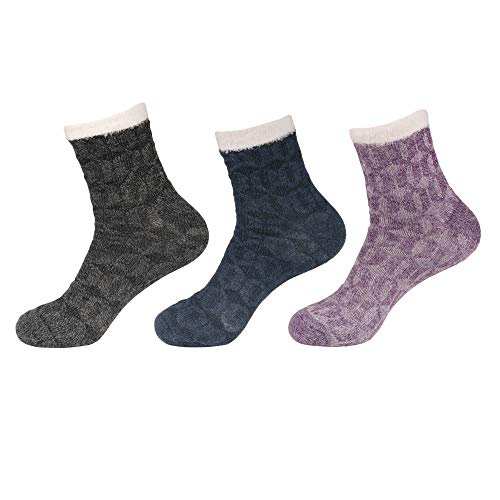 Calcetines de bambú para mujer gruesos dobles cálidos pack 3 XL 7