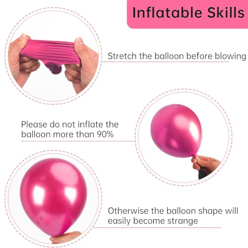 Image of Party Propz Dark Pink Balloons For Decoration - Pack Of 25 Pcs Pink Balloons for Birthday | Balloons For Decoration | Pink Balloon Decorations Set (Latex)