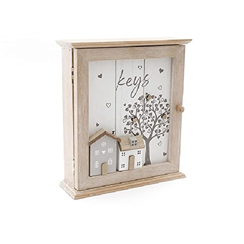 The Home Fusion Company Beautiful Modern Wooden Key Box Heart Tree Wooden House Design Shabby Chic Gift