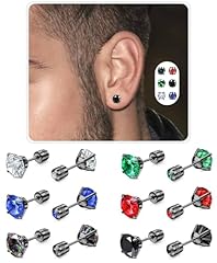 Black,6Pairs,Double Sided CZ