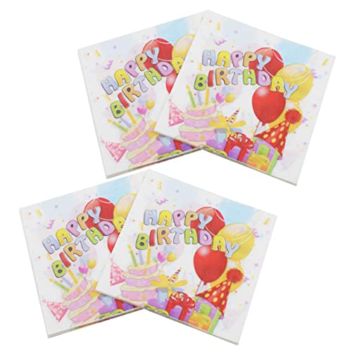 Abaodam 400 Folhas Guardanapos De Aniversário Toalhas De Mão Decorações Rosa Decorações De Feliz Ani