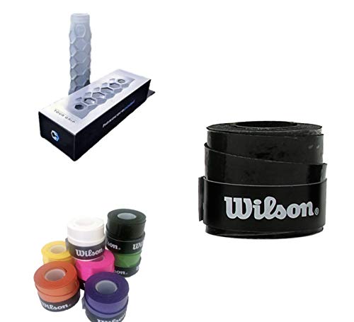ZRZ - Hesacore Grip Tourgrip + Overgrips Wilson Confort Pro Perforados o Lisos Grip Cinta Pala de Padel, Raqueta Tenis con Goma o Anillo Protector de Empuñadura Padel Rugoso