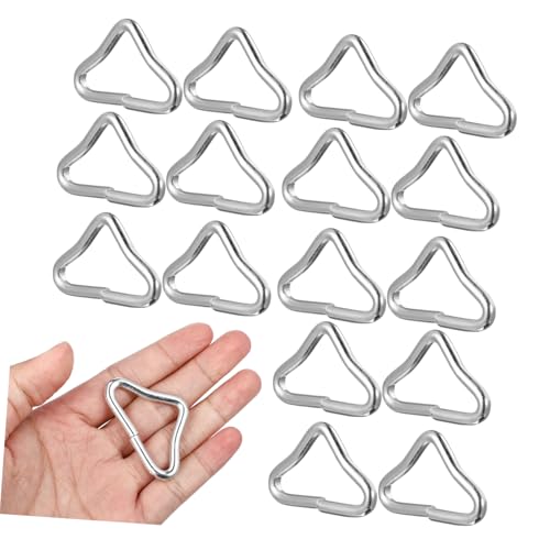 Alipis 20 Piezas Anillas Triangulares de Inoxidable para Trampolín Hebillas Resistentes la Corrosión Accesorios Especiales para Cama Elástica Anillos Triangulares de Repuesto para Salto